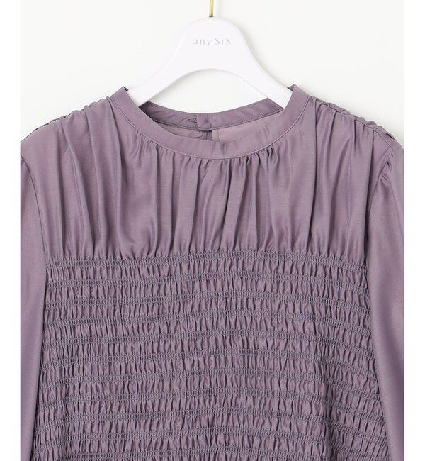 any SiS「【洗える】オーガンジーシャーリング ブラウス」|シャツ・ブラウス|