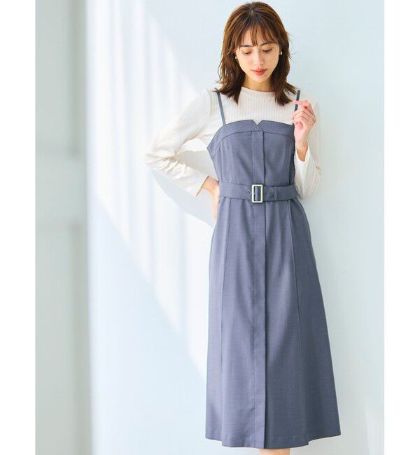 any SiS「【2SET】ビスチェワンピース&times;シアーラッセルプルオーバーセット」|ワンピース|グレー系