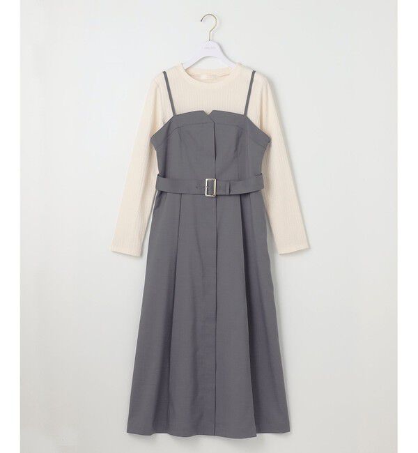 any SiS「【2SET】ビスチェワンピース&times;シアーラッセルプルオーバーセット」|ワンピース|