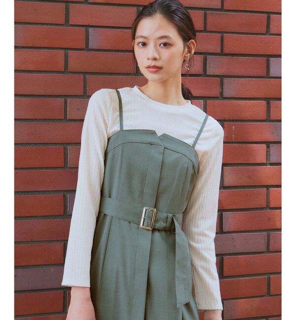 any SiS「【2SET】ビスチェワンピース&times;シアーラッセルプルオーバーセット」|ワンピース|