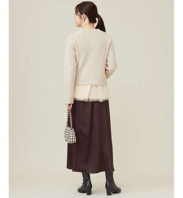 any SiS「【洗える】ダルサテンナロー スカート」|スカート|