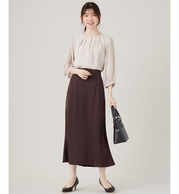 any SiS「【洗える】ダルサテンナロー スカート」|スカート|