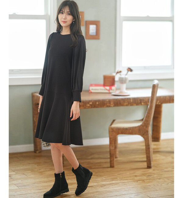 any SiS「【洗える】サテンコンビダンボール ワンピース」|ワンピース|