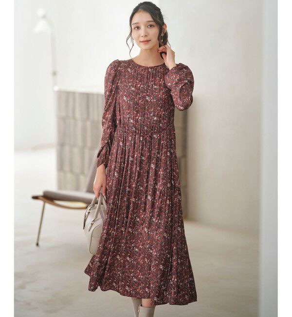 ANY SIS「【BAILA12月号掲載・貴島明日香さんコラボ】ペイントタッチフラワー ワンピース」|ワンピース|