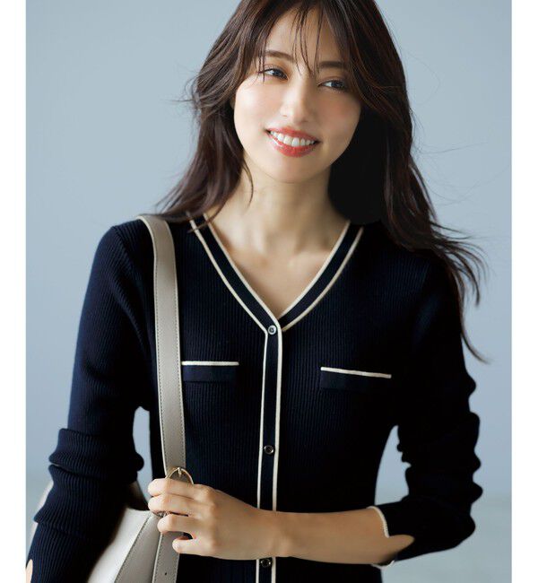 ANY SIS「【洗える】バイカラーデザインニット ワンピース」|ワンピース|