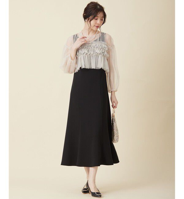 any SiS「【Lily Calin】チュールフリルトップス&times;ドレスセット」|ドレス|ﾌﾞﾗｯｸ&times;ｱ