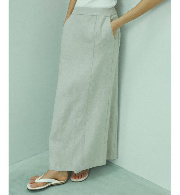 BEIGE,「BURDOCK / Iラインスカート」|スカート|Flax