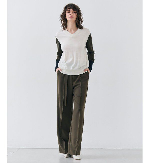 BEIGE,「【洗える・Precious 4月号掲載】JASMINE / ベルト付きワイドストレートパンツ」|その他|