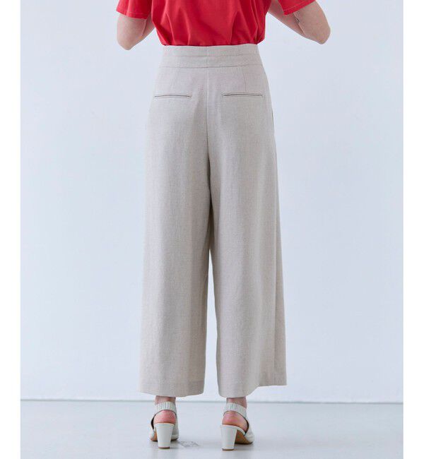 BEIGE,「【洗える・L-size】CAROLE / リネンライクラップワイドパンツ」|その他|