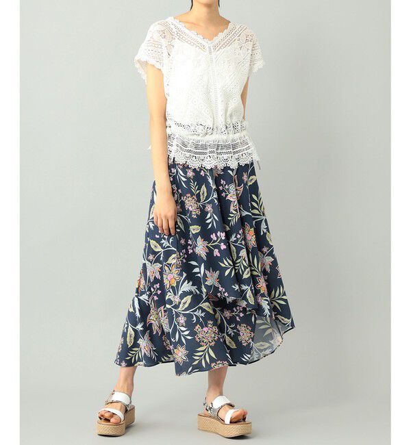 GRACE CONTINENTAL「サラサペイントイレヘムスカート」|スカート|