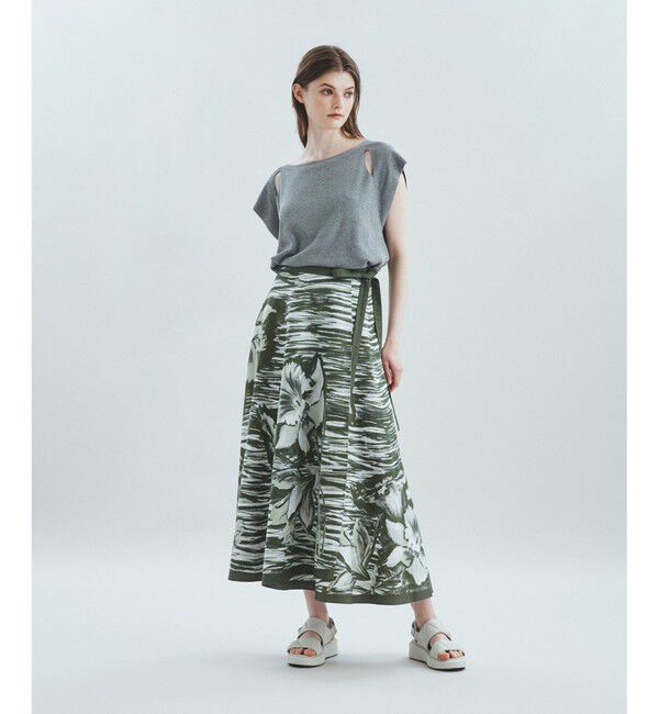 Grace Class「ペイントフラワーメキシカンスカート」|スカート|カーキ