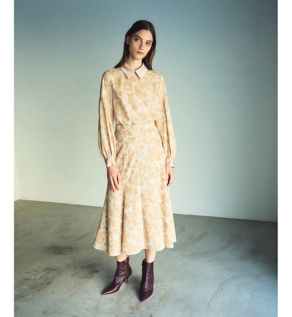 GRACE CONTINENTAL「フラワーフロッキープリントトップ」|シャツ・ブラウス|