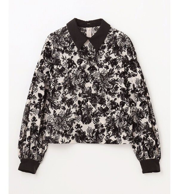 GRACE CONTINENTAL「フラワーフロッキープリントトップ」|シャツ・ブラウス|