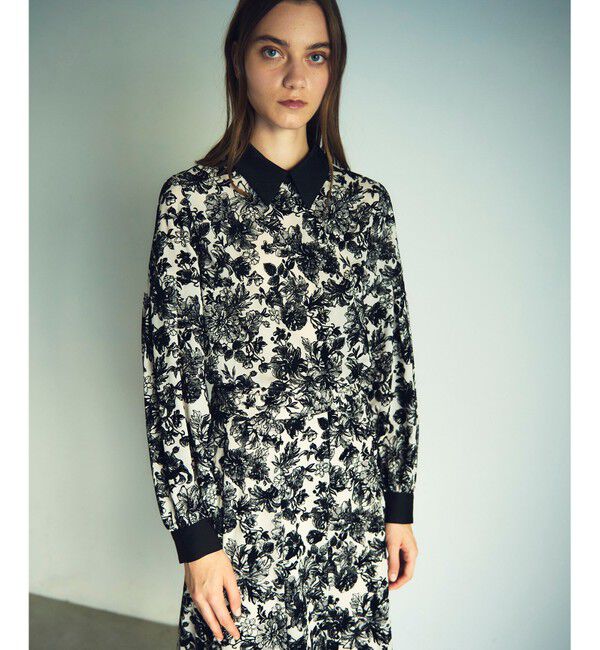 GRACE CONTINENTAL「フラワーフロッキープリントトップ」|シャツ・ブラウス|