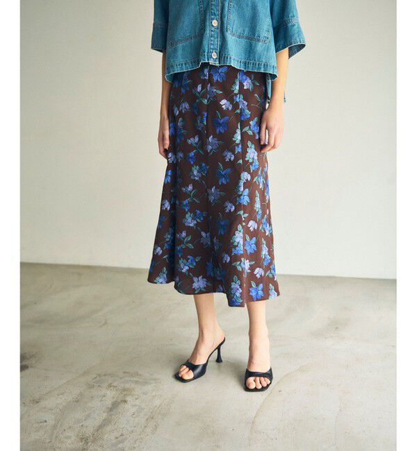 GRACE CONTINENTAL「フラワー刺繍フレアスカート」|スカート|