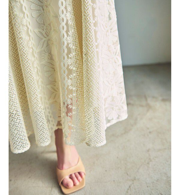 GRACE CONTINENTAL「フレア刺繍スカート」|スカート|