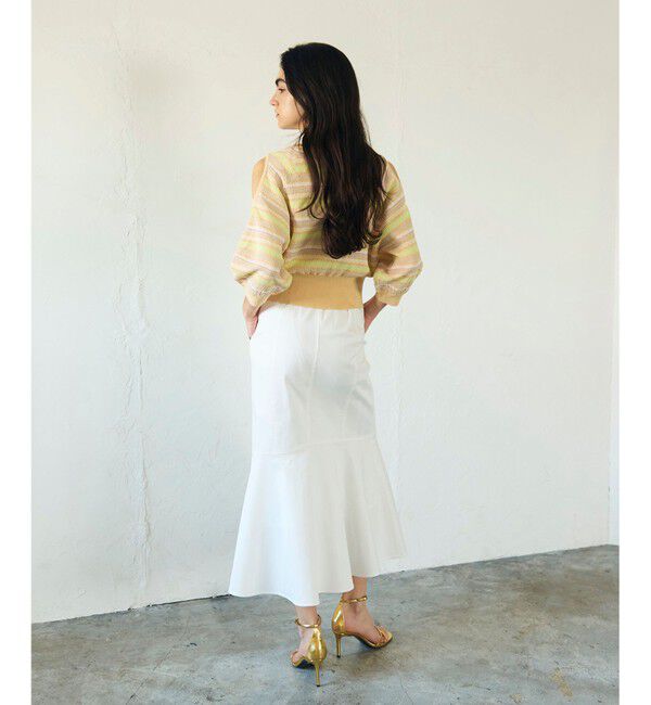 GRACE CONTINENTAL「ボーダーパフニットトップ」|ニット・セーター|