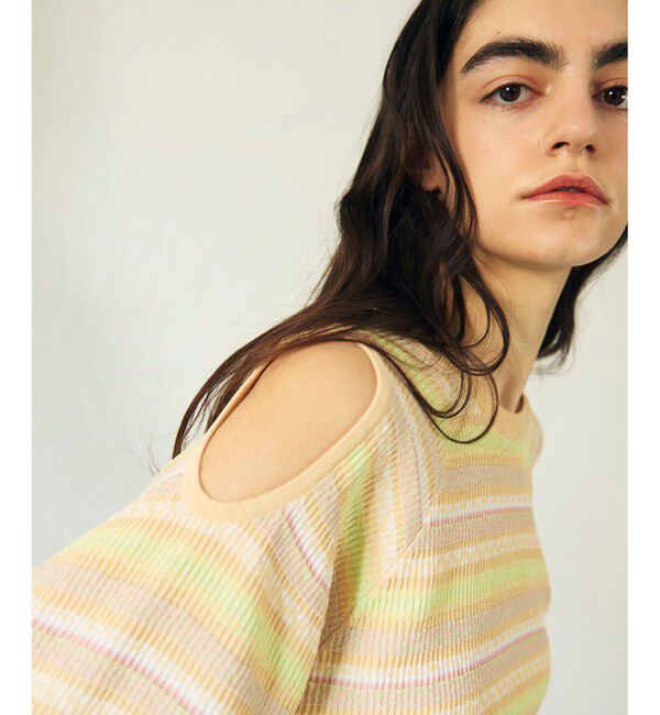 GRACE CONTINENTAL「ボーダーパフニットトップ」|ニット・セーター|