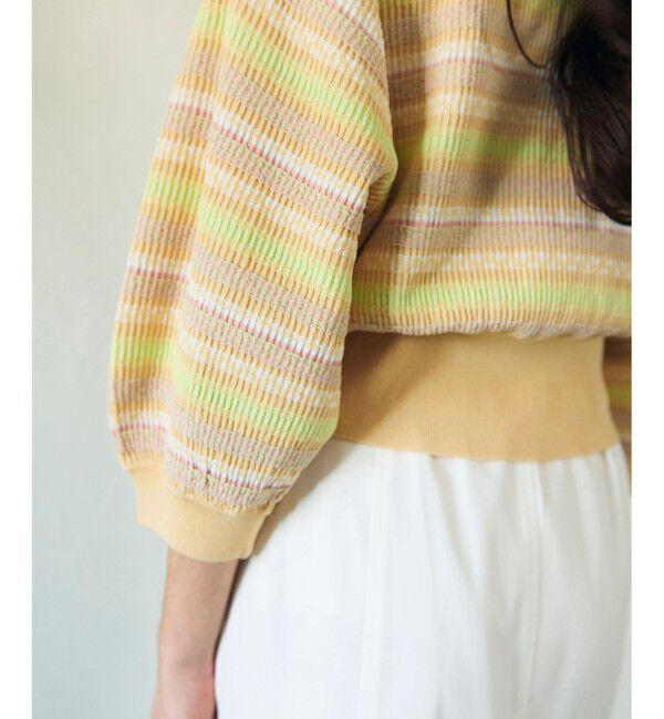GRACE CONTINENTAL「ボーダーパフニットトップ」|ニット・セーター|