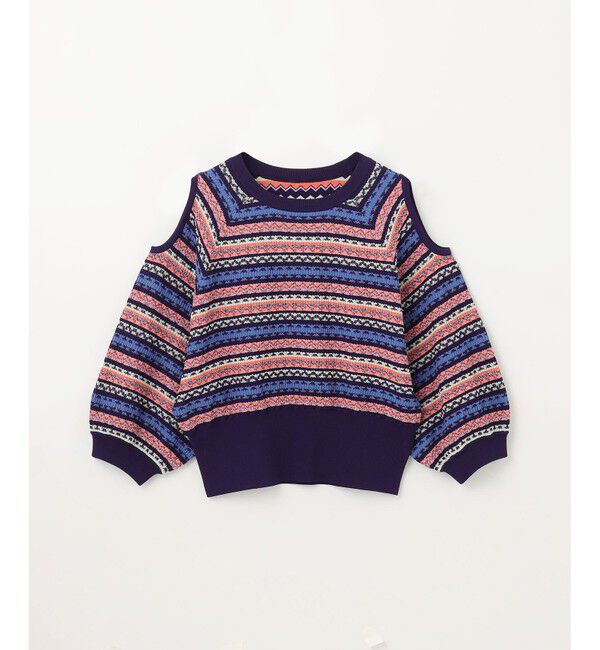 GRACE CONTINENTAL「ボーダーパフニットトップ」|ニット・セーター|