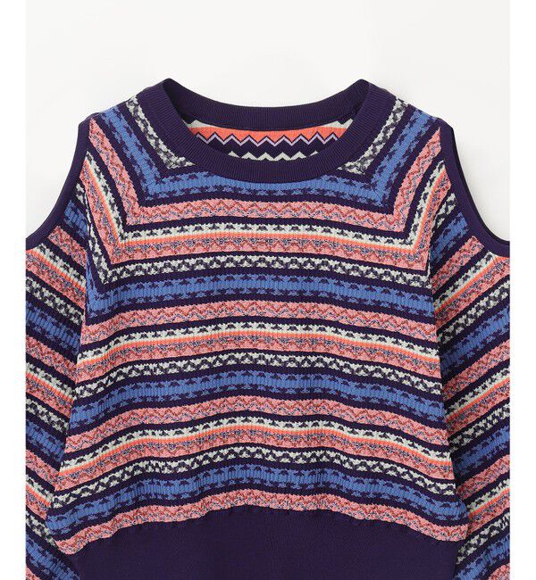 GRACE CONTINENTAL「ボーダーパフニットトップ」|ニット・セーター|