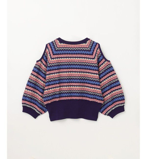 GRACE CONTINENTAL「ボーダーパフニットトップ」|ニット・セーター|