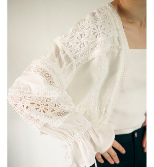 GRACE CONTINENTAL「レースパッチブラウス」|シャツ・ブラウス|