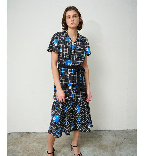 Grace Class「ラインフラワーシャツドレス」|ワンピース|