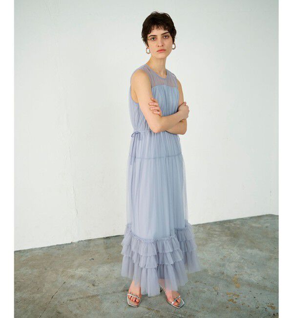 Diagram「チュールティアードワンピース」|ワンピース|グレー