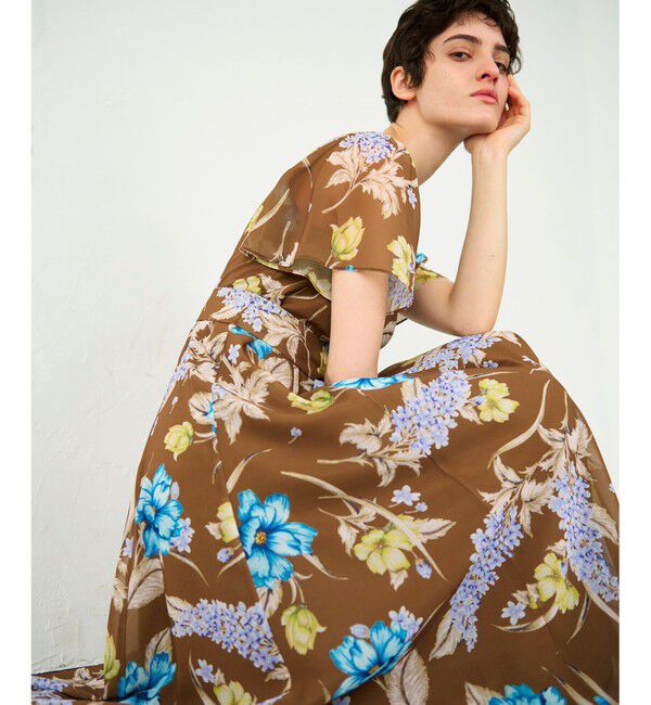 Diagram「ミモザプリントワンピース」|ワンピース|ブラウン