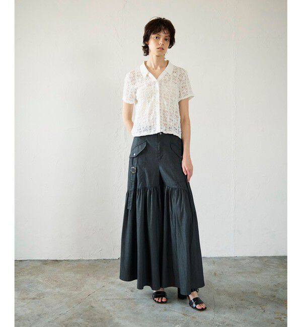 GRACE CONTINENTAL「レースカットスキッパートップ」|シャツ・ブラウス|ホワイト