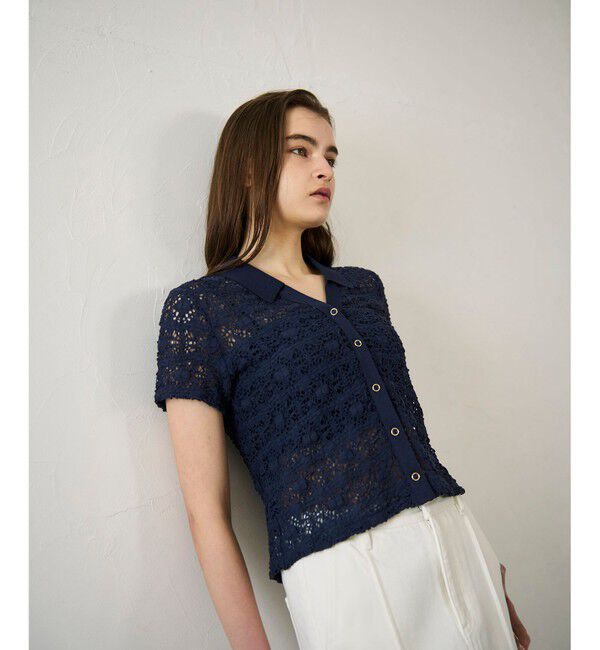 GRACE CONTINENTAL「レースカットスキッパートップ」|シャツ・ブラウス|