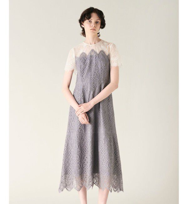 GRACE CONTINENTAL「レース切替フレアドレス」|ドレス|