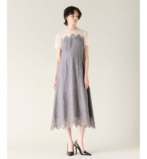 GRACE CONTINENTAL「レース切替フレアドレス」|ドレス|
