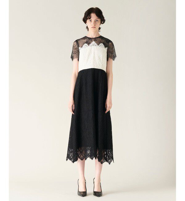 GRACE CONTINENTAL「レース切替フレアドレス」|ドレス|