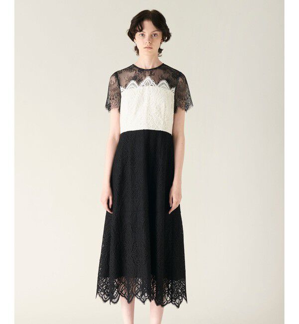 GRACE CONTINENTAL「レース切替フレアドレス」|ドレス|