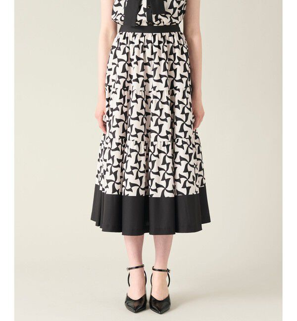 GRACE CONTINENTAL「リボンプリントスカート」|スカート|