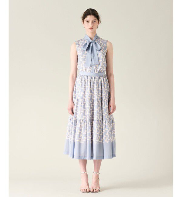 GRACE CONTINENTAL「リボンプリントスカート」|スカート|