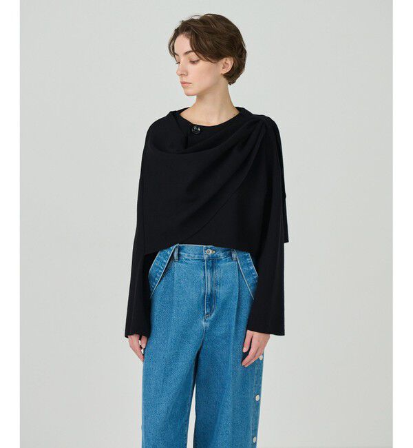 Diagram「ケープショートニットトップ」|ニット・セーター|ブラック