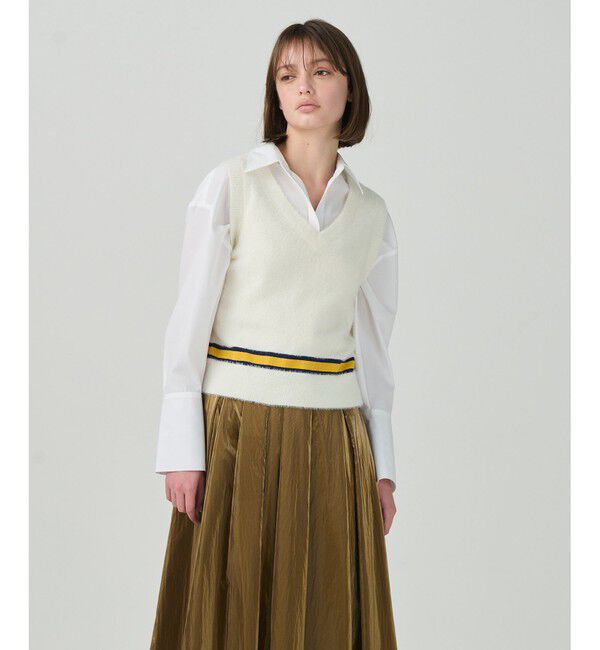 Diagram「シャギーバイカラーニットノースリーブ」|その他|ホワイト