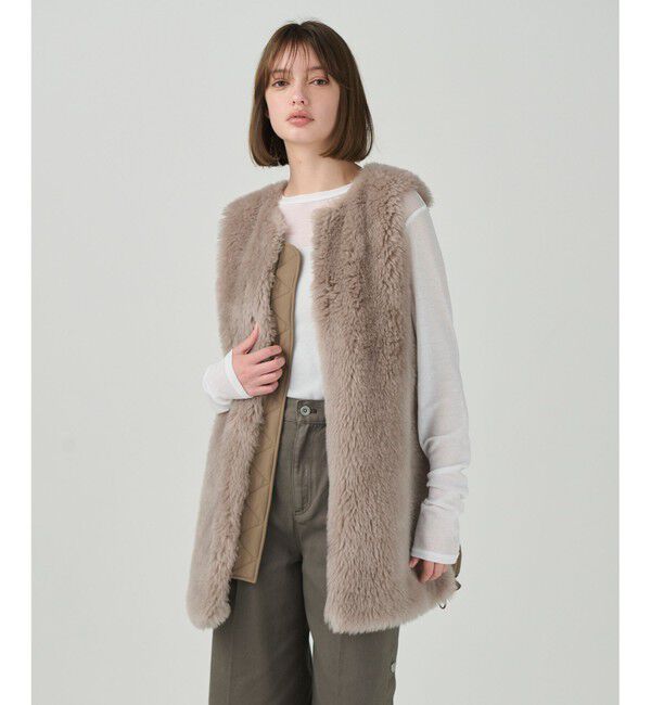 Diagram「ウールボアコンビジレ」|ベスト・ジレ|ベージュ