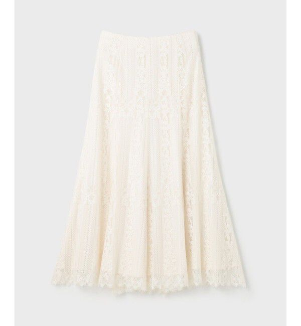 GRACE CONTINENTAL「ストライプレースフレアスカート」|スカート|