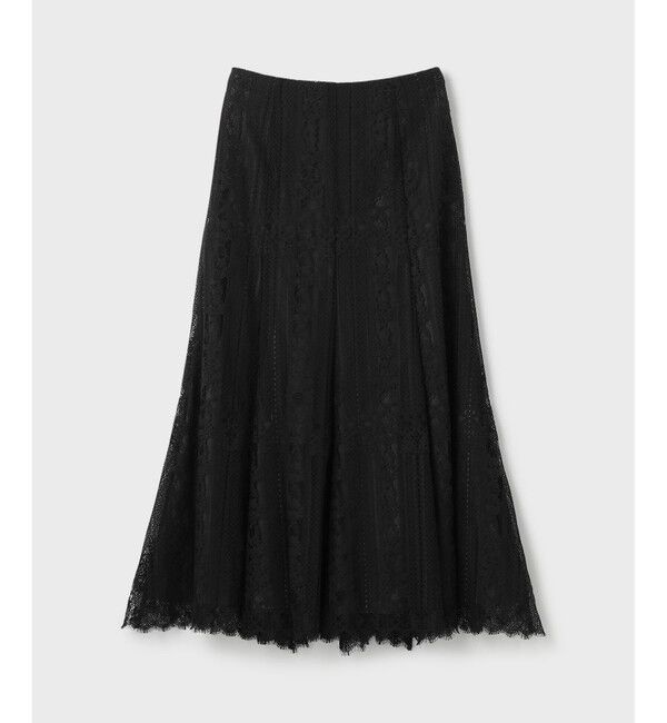 GRACE CONTINENTAL「ストライプレースフレアスカート」|スカート|