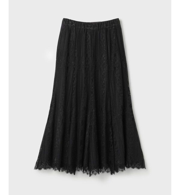 GRACE CONTINENTAL「ストライプレースフレアスカート」|スカート|