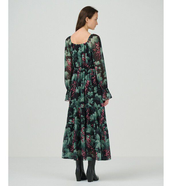 GRACE CONTINENTAL「グレーププリントティアードワンピース」|ワンピース|