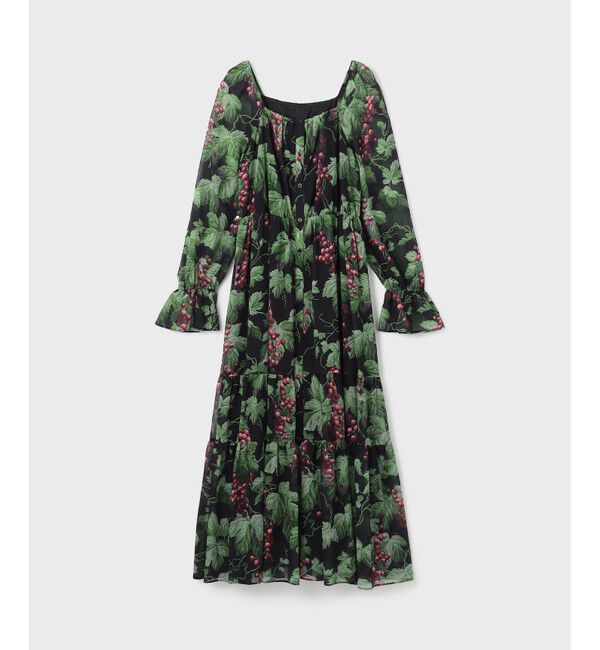 GRACE CONTINENTAL「グレーププリントティアードワンピース」|ワンピース|