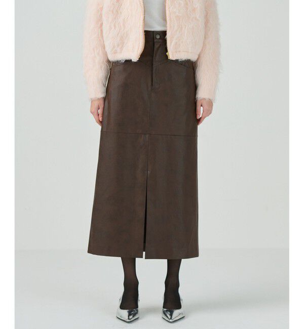 Diagram「クラッシュレザータイトスカート」|スカート|ブラウン