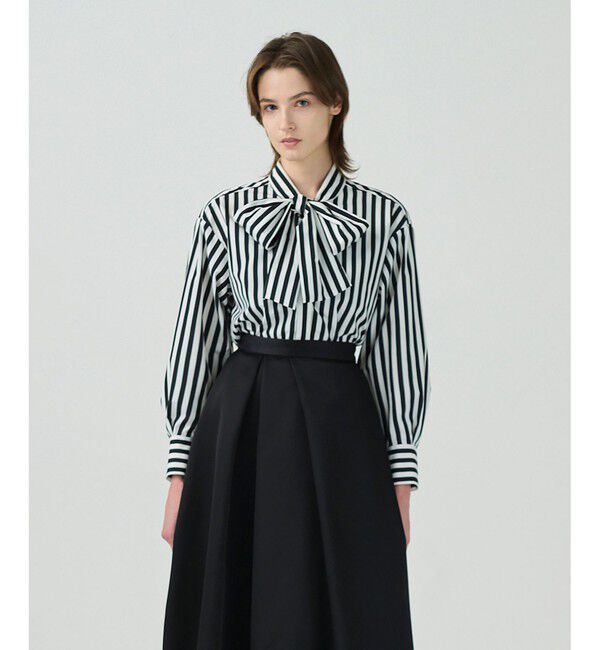 Grace Class「タフタストライプブラウス」|シャツ・ブラウス|ブラック
