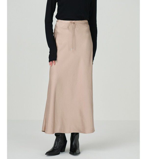 GRACE CONTINENTAL「サテンストレッチイージースカート」|スカート|ピンク