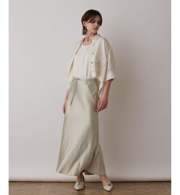 GRACE CONTINENTAL「サテンストレッチイージースカート」|スカート|